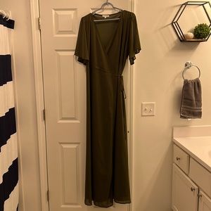 Baltic Born Ivy Wrap Maxi Dress XXL in Olive